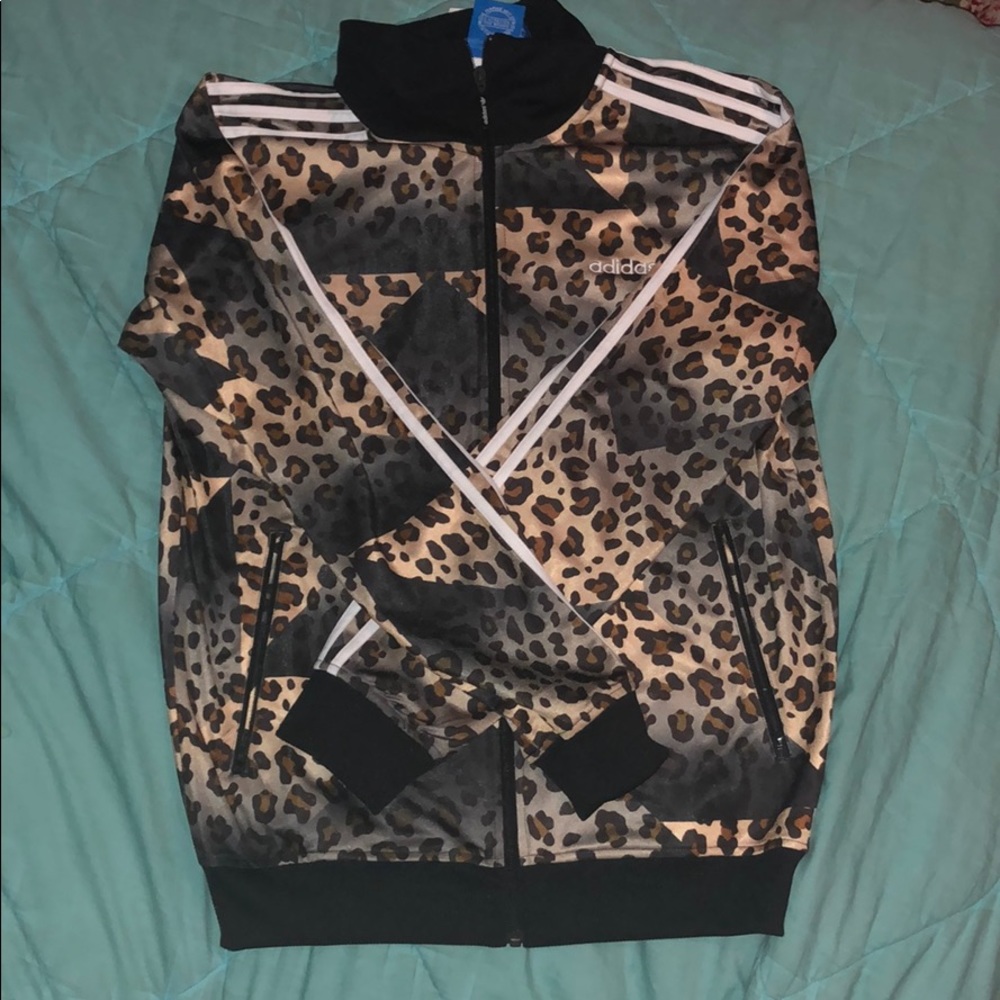 NWT Leopard Adidas Track Jacket